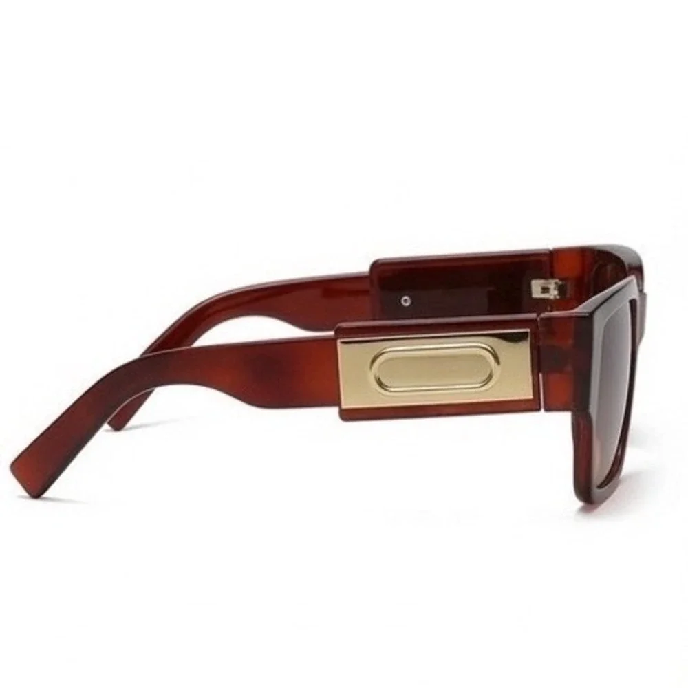 Rectangular Sunglasses Men Casual Formal Events Featuring Havana Brown‎ Frames